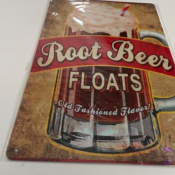 Vintage-Style Root Beer Floats Metal Wall Sign - Picture 2 of 3